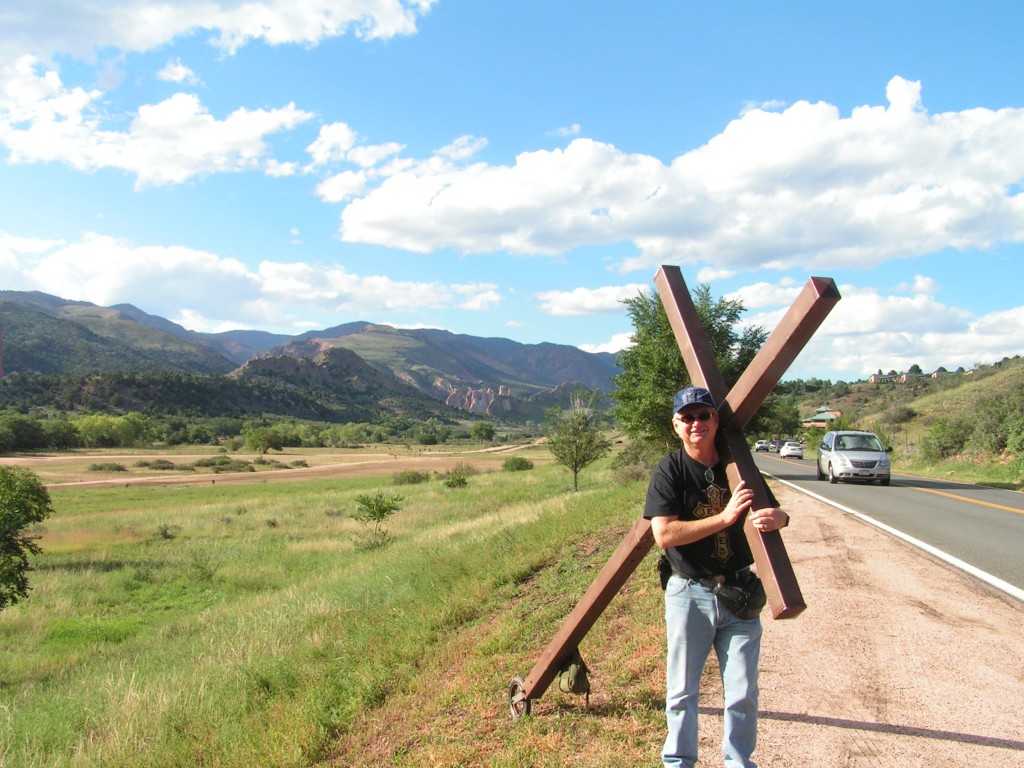 Rcik carrying the cross in Colorado